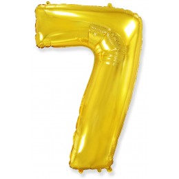 Воздушный шар Цифра 7, (40''/102 см), золото